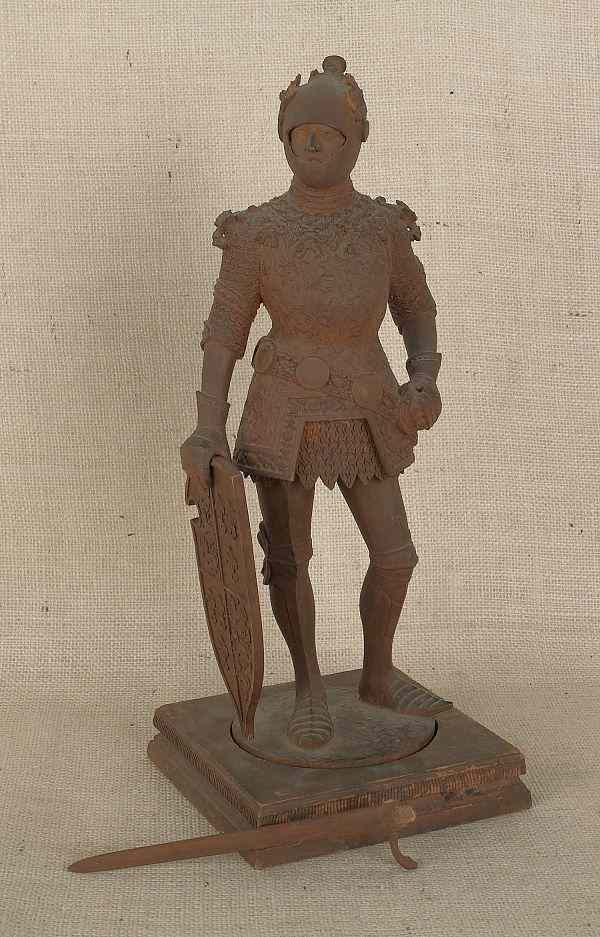 Appraisal: Carved pine knight inscribed Artur Konig England h