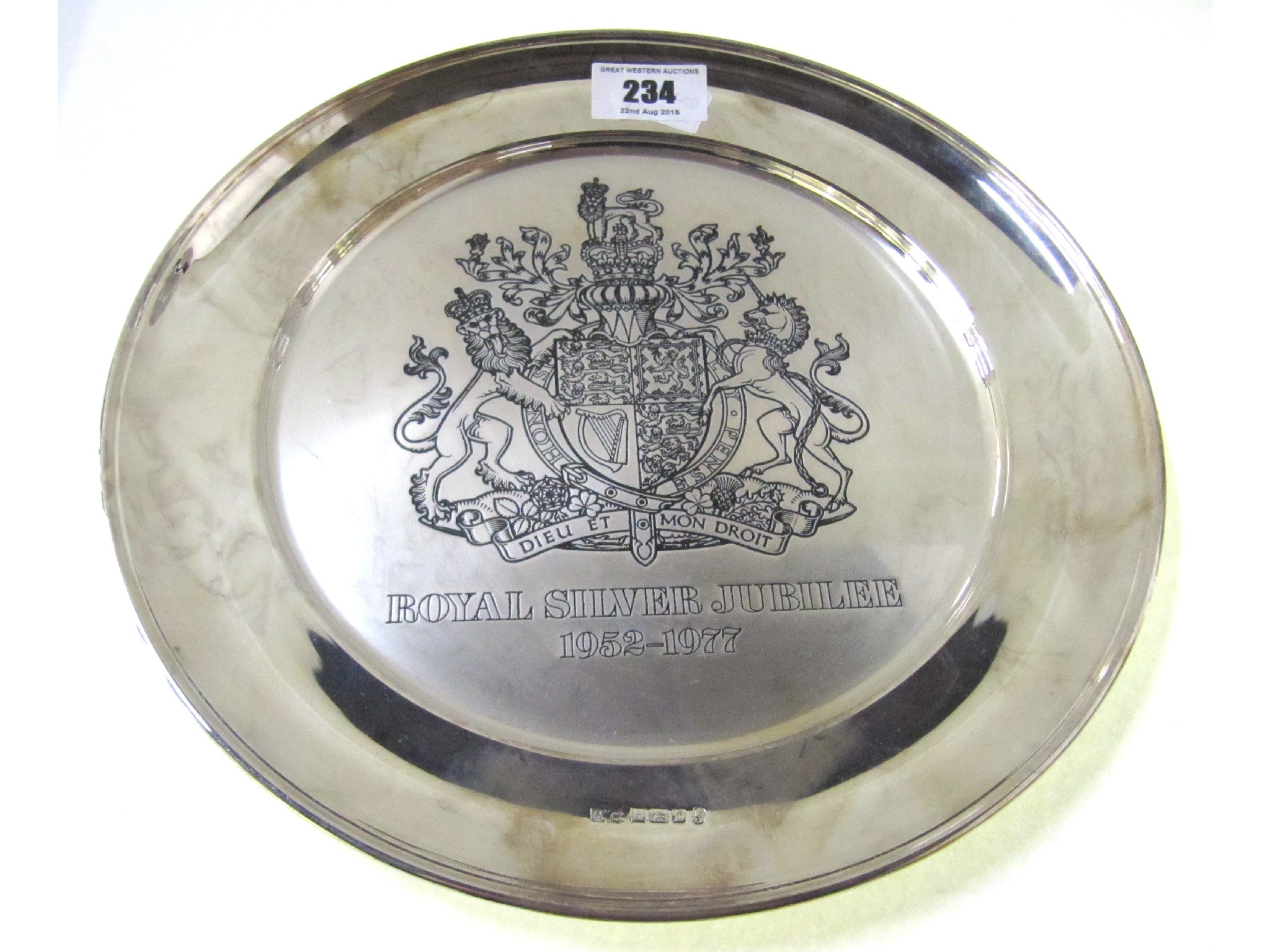 Appraisal: A Royal Silver Jubilee silver commemorative plate Birmingham