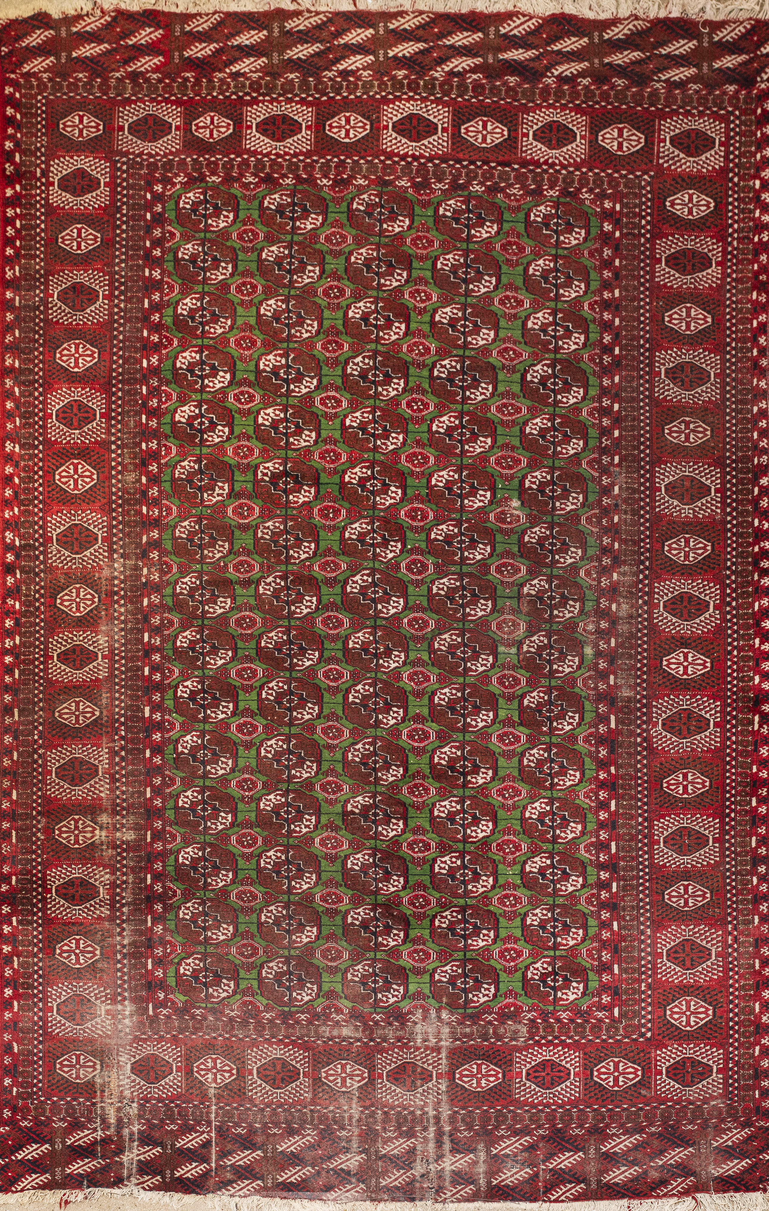 Appraisal: TURKMEN BOKHARA RUG ' X ' Antique Turkmen Bokhara rug