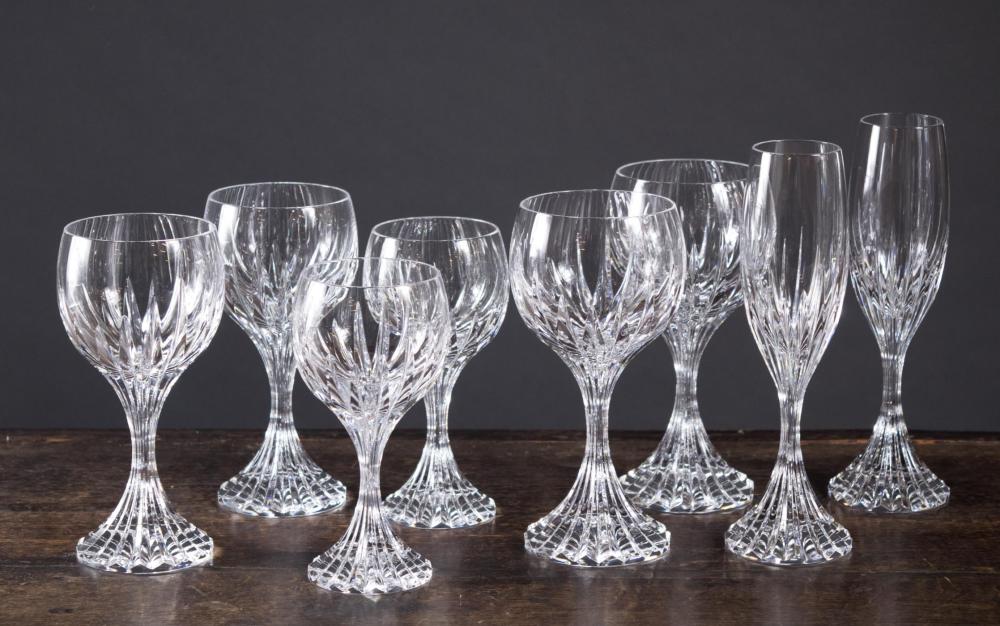 Appraisal: BACCARAT MASSENA PATTERN CRYSTAL STEMWARE SET pieces comprised of water