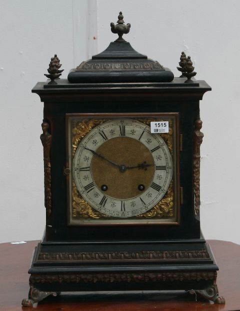 Appraisal: A German ebonised bracket clock early th century cm high