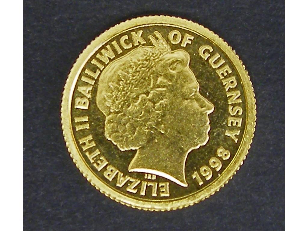 Appraisal: Bailiwick of Guernsey Queen Mother fine gold miniature coin gm