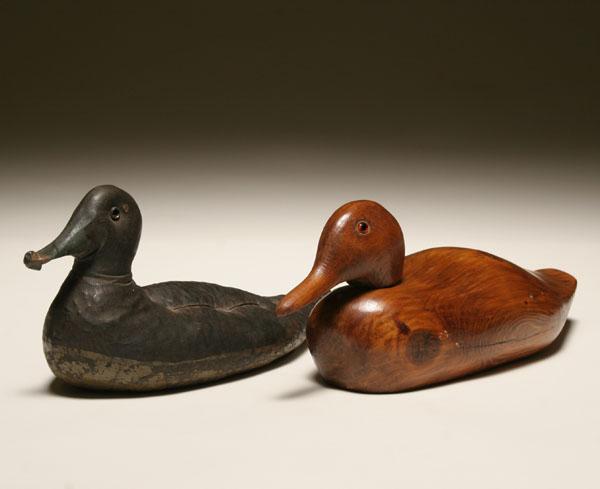 Appraisal: Two duck decoys vintage canvas drake mallard by Armstrong Featherweight