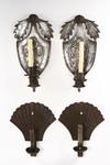 Appraisal: PAIR EARLY AMERICAN TIN WALL CANDLE SCONCES - Urn with