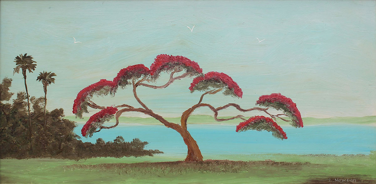 Appraisal: NEWTON Lem American th Century Florida Highwayman Landscape with Poinciana