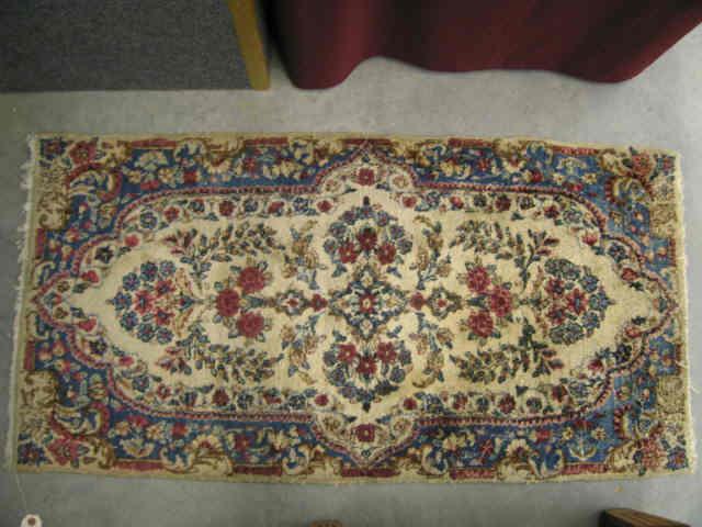 Appraisal: Kerman Persian Handmade Rug fine floral on ivory field '