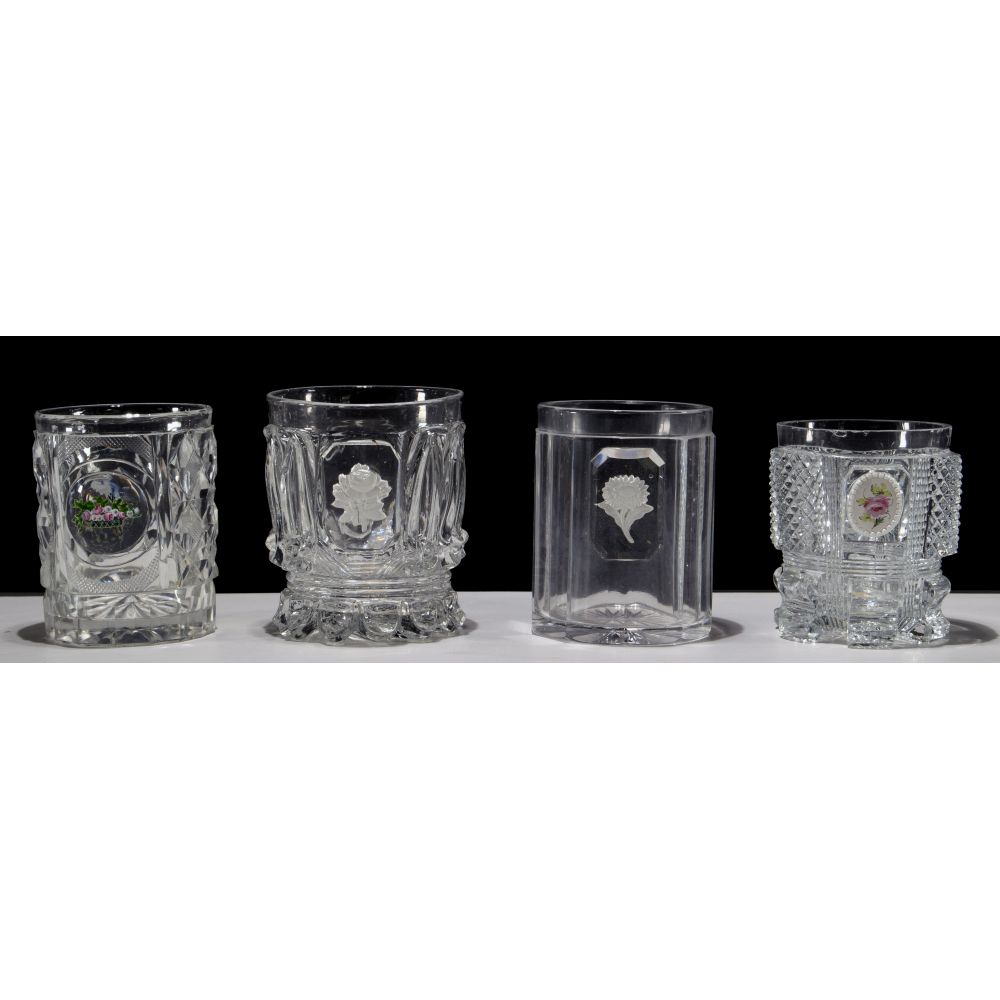 Appraisal: ATTRIBUTED TO BACCARAT SULPHIDE GLASS TUMBLER COLLECTION various design items