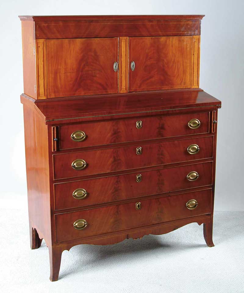 Appraisal: FINE FEDERAL INLAID MAHOGANY LADIES DESK Circa In two parts