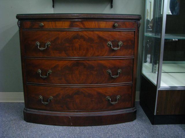 Appraisal: Mahogany Bachelors Chest With Four Drawers and decorative crotch cut