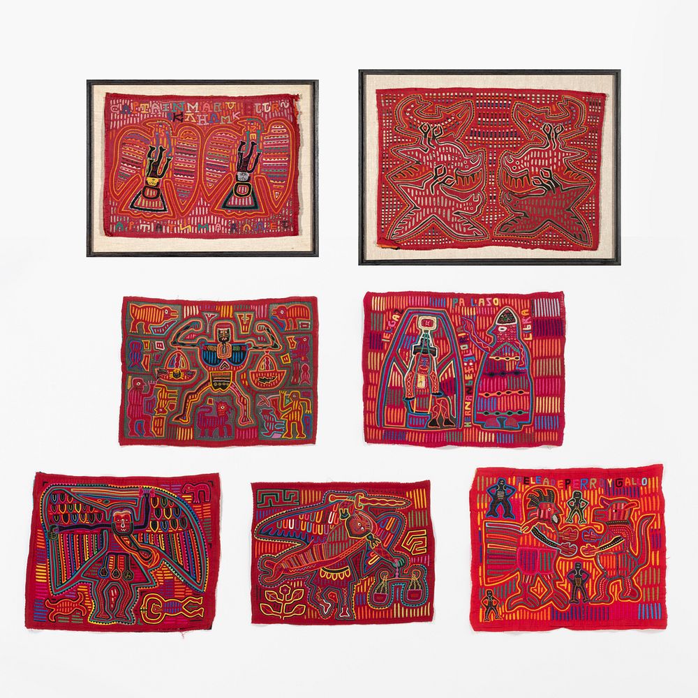 Appraisal: Central America San Blas Islands Group of Seven Mola Textiles