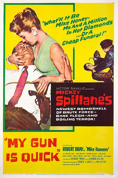 Appraisal: Two Mickey Spillane posters and pressbooks The Long Wait United