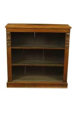 Appraisal: A Victorian rosewood open bookcase with carved corbels and two