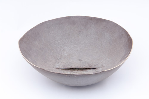 Appraisal: RICHARD DEVORE Bowl with deep fold under an elephant grey