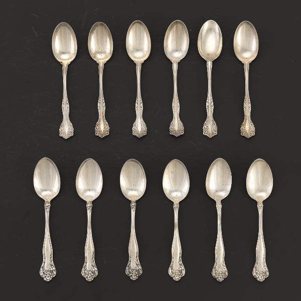 Appraisal: SET OF TWELVE TEASPOONS Six teaspoons by Alvin Manufacturing Co