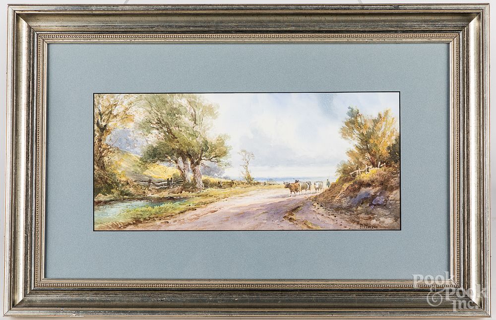 Appraisal: Two watercolor landscapes late th c Two watercolor landscapes late