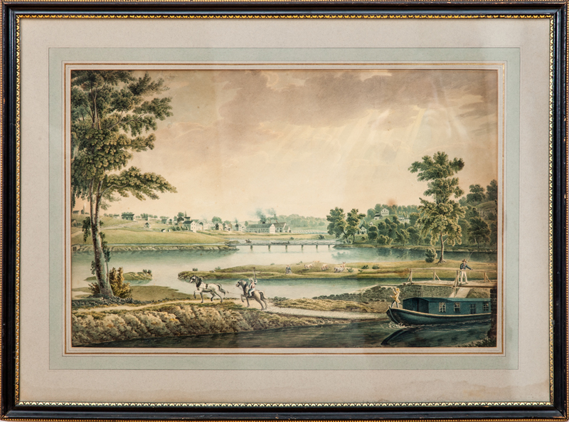 Appraisal: GEORGE LEHMAN d A VIEW ON THE DELAWARE Watercolor on