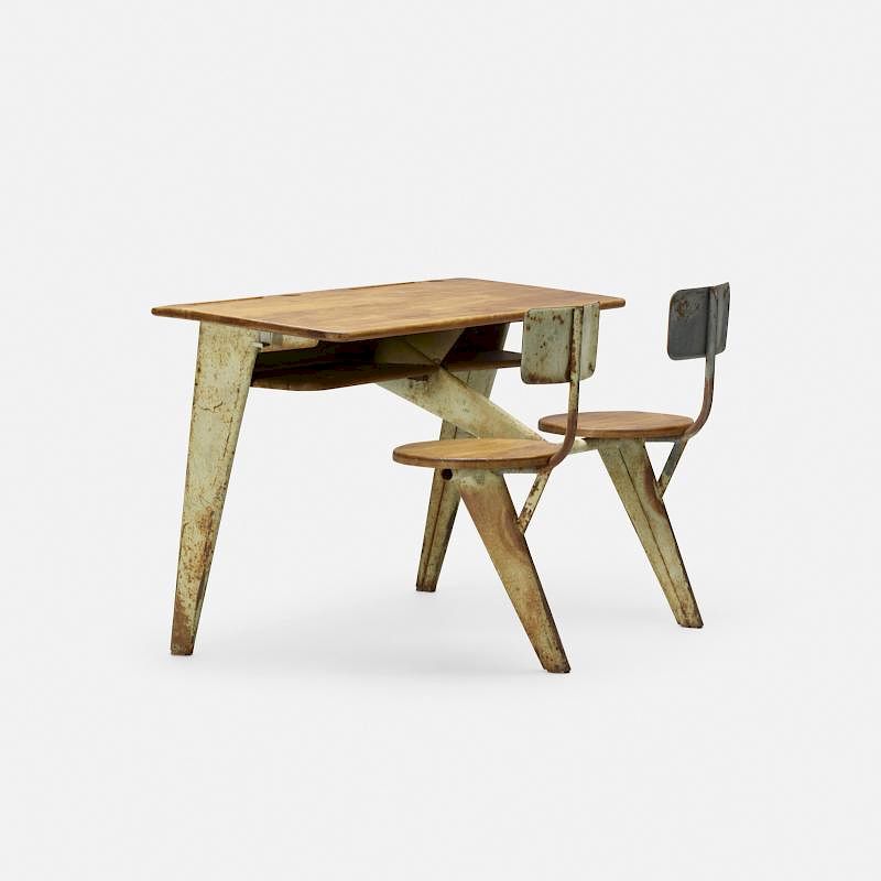 Appraisal: Jean Prouve school desk Jean Prouve school desk Ateliers Jean