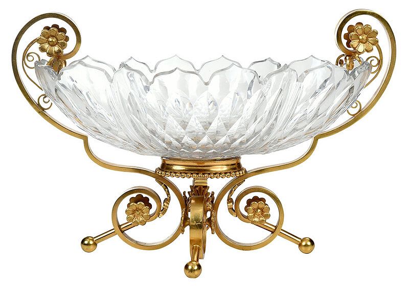 Appraisal: Neoclassical Style Glass and Bronze Centerpiece French late th century