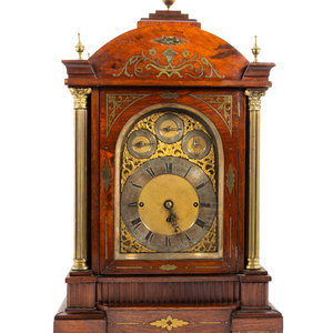 Appraisal: A Brass Inlaid Rosewood Bracket Clock England late th Century