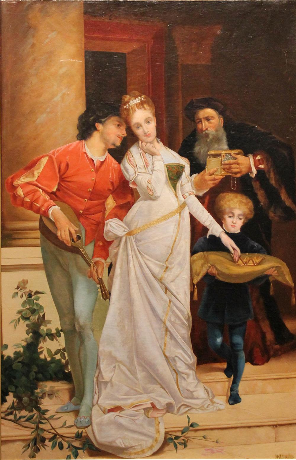 Appraisal: STYLE OF EMILE MUNIER FRENCH TH CENTURY GENRE SCENE Oil