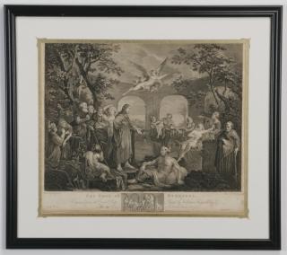 Appraisal: William Hogarth framed engravings th c Two late th or