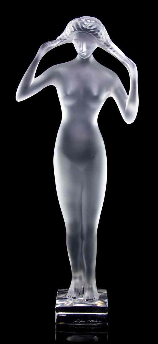 Appraisal: A Lalique Molded and Frosted Glass Figure Isis depicting a