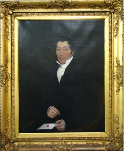 Appraisal: Antique Portrait x Oil on Canvas depicting an English Gentleman