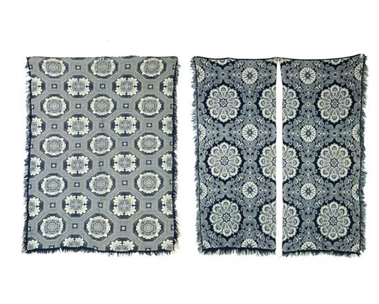 Appraisal: TWO JACQUARD COVERLETS American mid th century wool and cotton