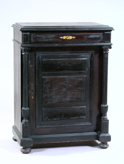 Appraisal: Napoleon III Ebonized Parlor Cabinet late th century the top