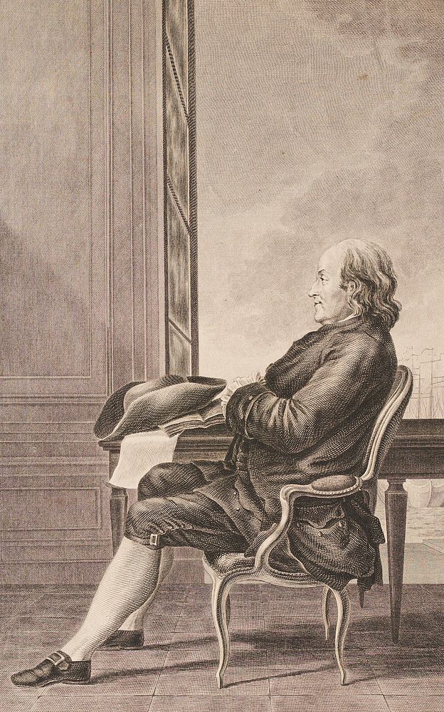 Appraisal: After Carmontelle Benjamin Franklin Engraving After Louis Carrogis de Carmontelle