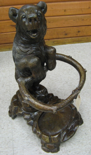 Appraisal: FIGURAL BRONZE UMBRELLA CANE STAND the figure of a brown