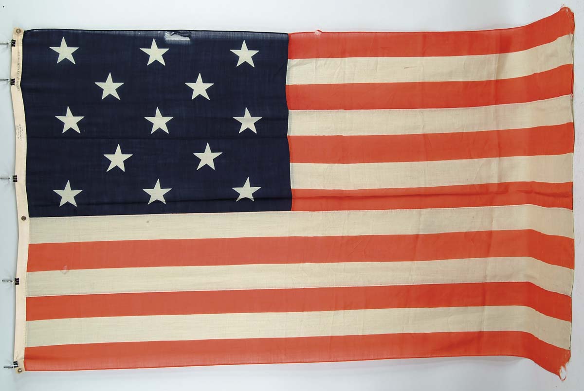 Appraisal: -STAR AMERICAN FLAG x wool bunting flag with - hoist