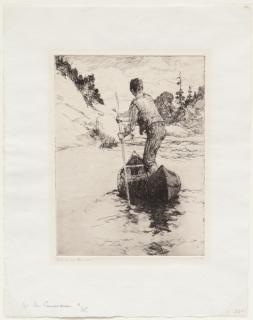 Appraisal: Frank W Benson - Canoeman signed Frank W Benson lower