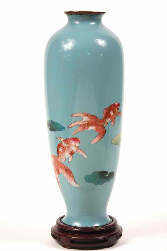 Appraisal: JAPANESE CLOISONNE VASE - Japanese Cloisonne Baluster Vase Meiji period