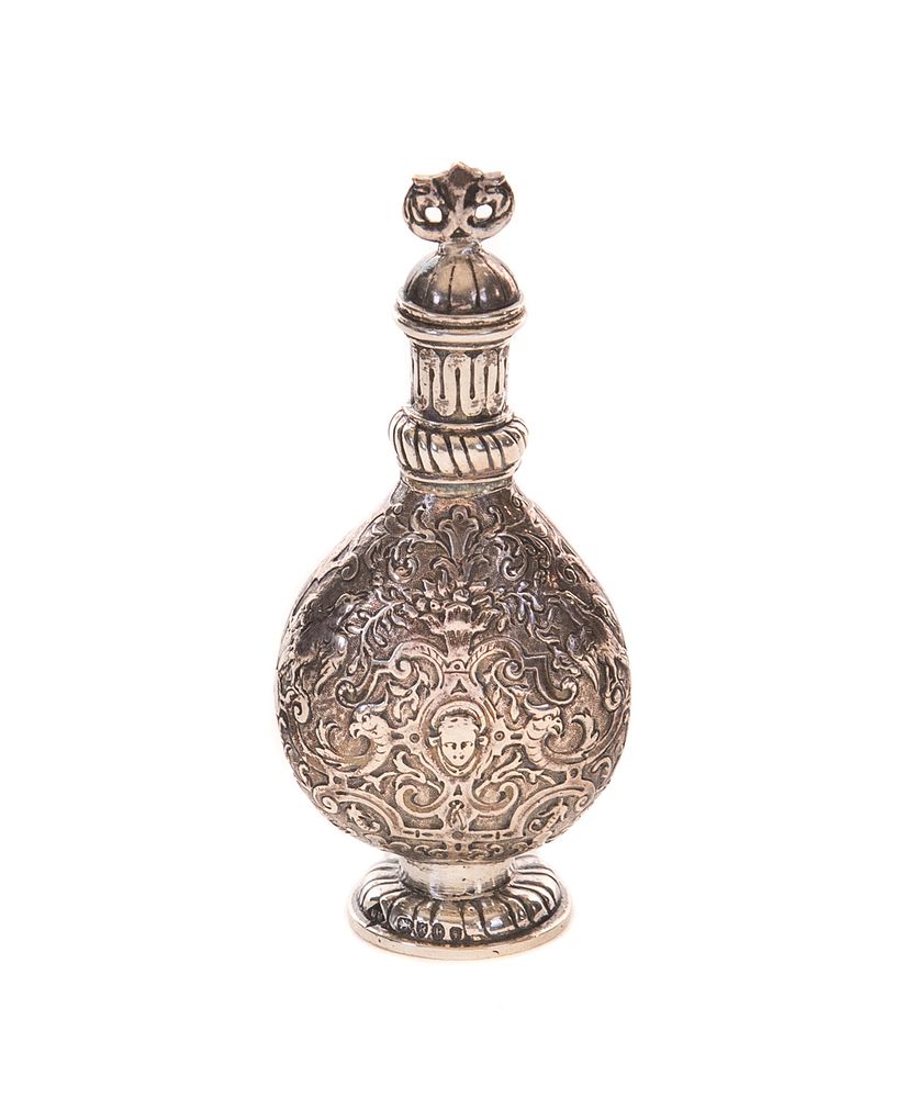 Appraisal: European Carved Silver Perfume European Carved Silver Perfume