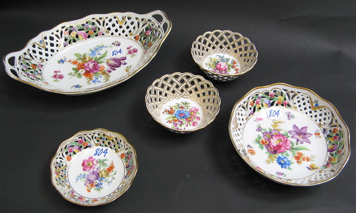 Appraisal: COLLECTION OF SCHUMANN DRESDEN PORCELAIN BOWLS in complementary designs all