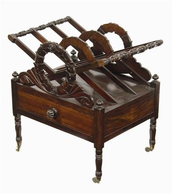 Appraisal: An early Victorian rosewood Canterbury after a design by J