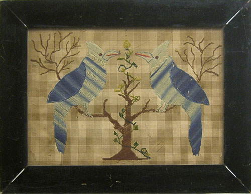 Appraisal: Woolwork of two birds x