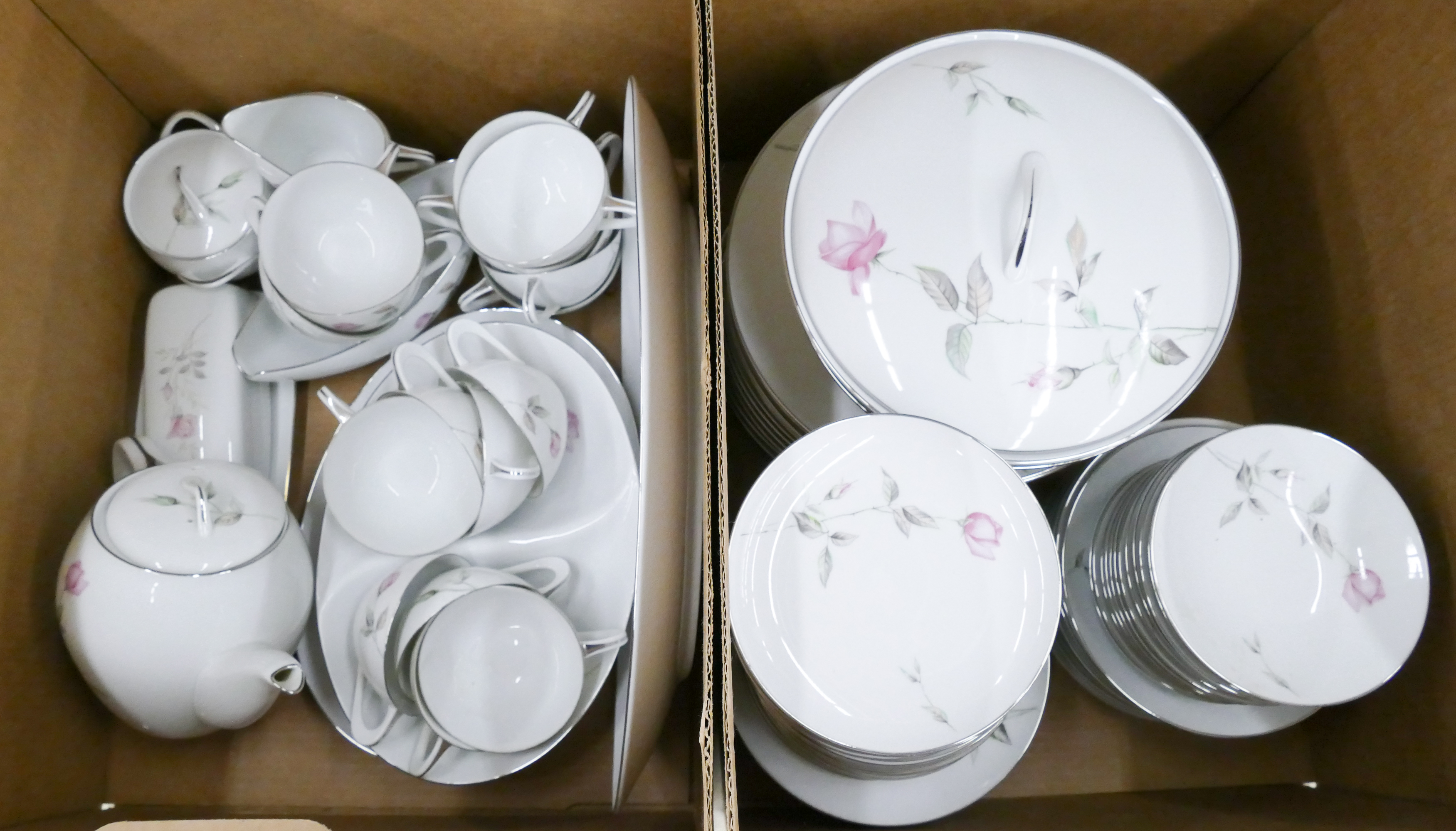 Appraisal: Set Dawn Rose by Sango Floral Porcelain Dinnerware