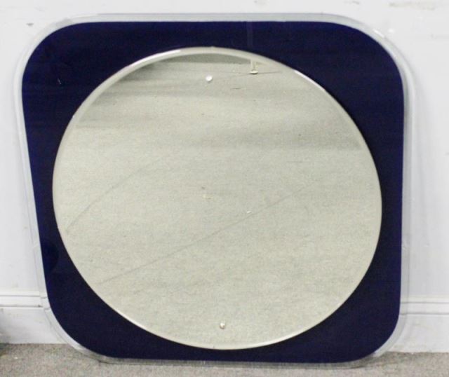 Appraisal: Midcentury Fontana Arte Attr Blue Back Mirror Unmarked From a