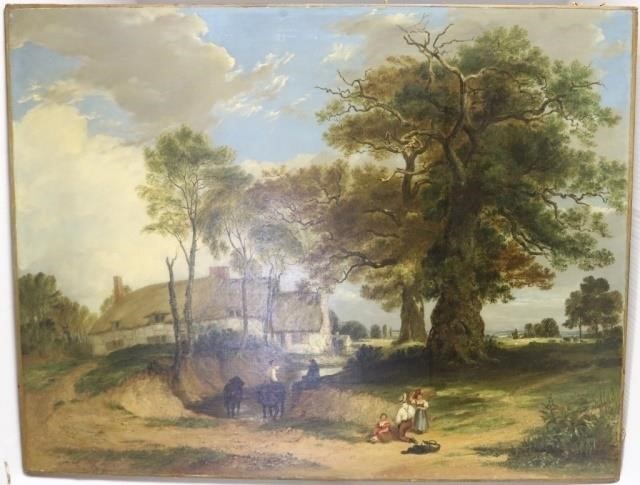 Appraisal: WILLIAM COLLINS - ENGLAND OILPAINTING ON CANVAS TITLED FORE NOON