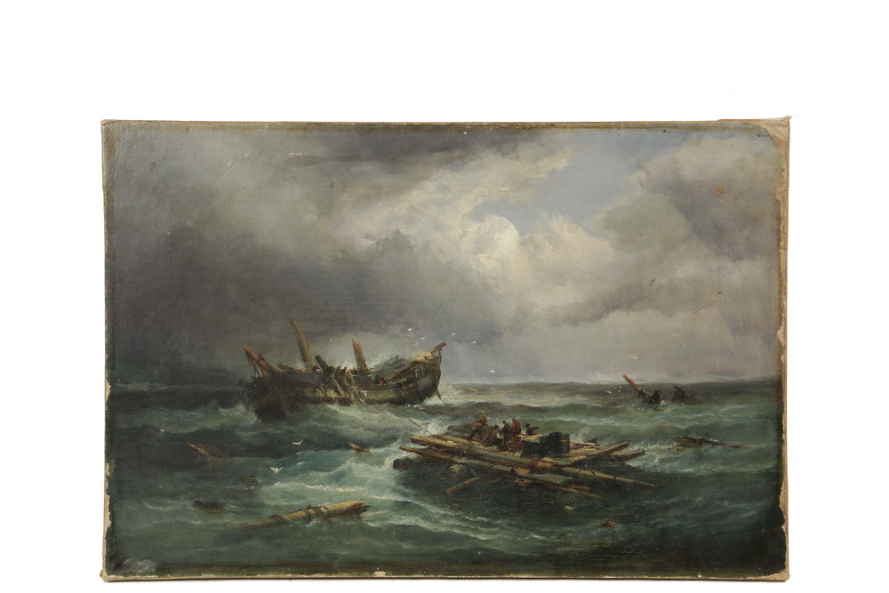 Appraisal: RALPH REUBEN STUBBS UK - - Leaving the Wreck oil