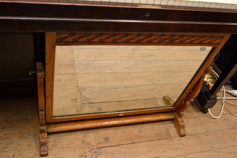 Appraisal: AN EARLY TH CENTURY OAK MIRROR ON STAND AN EARLY