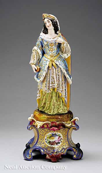 Appraisal: A Large Paris Porcelain Polychrome and Gilt-Decorated Figure of a