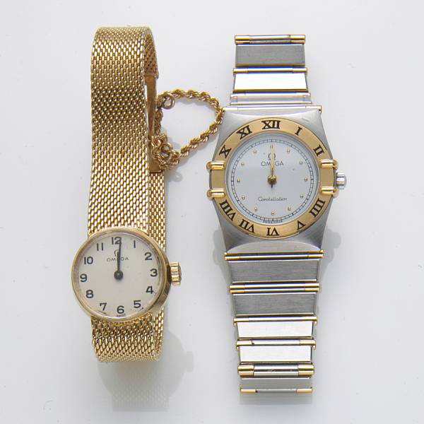 Appraisal: Two Omega lady's watches one k gold wristwatch and one