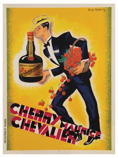 Appraisal: VALERIO de Roger - CHERRY MAURICE CHEVALIER lithograph in colors