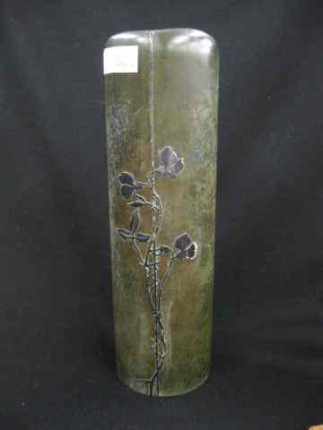 Appraisal: Heintz Sterling Bronze Vase Arts Crafts era floral decor -G