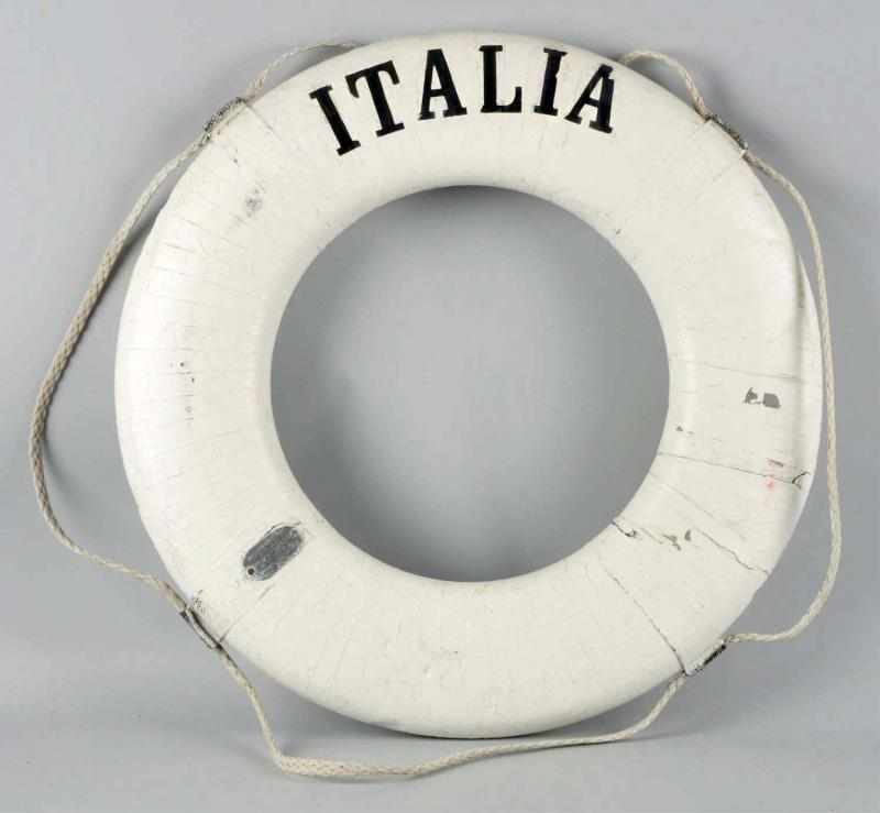 Appraisal: Italia-Home Line Life Ring Description Some tears to tape and