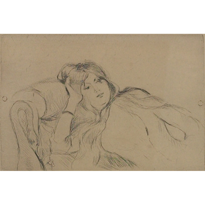 Appraisal: Berthe Morisot French - Girl Resting c drypoint and etching