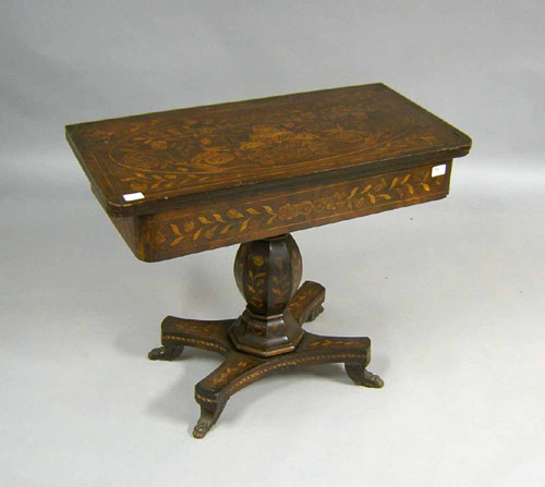 Appraisal: Dutch marquetry inlaid game table th c h w